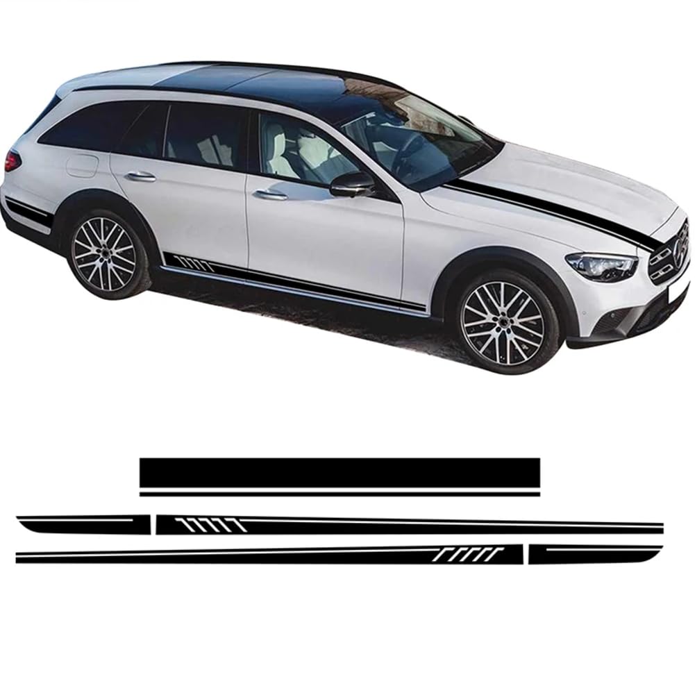 3 Pcs Car Hood Decal Side Stripes Skirt Sticker,for Mercedes Benz E Class S213 W213 A238 C238 E63 S AMG E43 E53 2021 Accessories von RONHCBDF