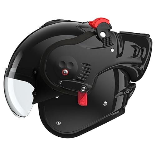 ROOF Helm Boxer Alpha glänzend schwarz Größe XL | | Klapphelme | Ratsche | Kunststoff | geeignet für von ROOF