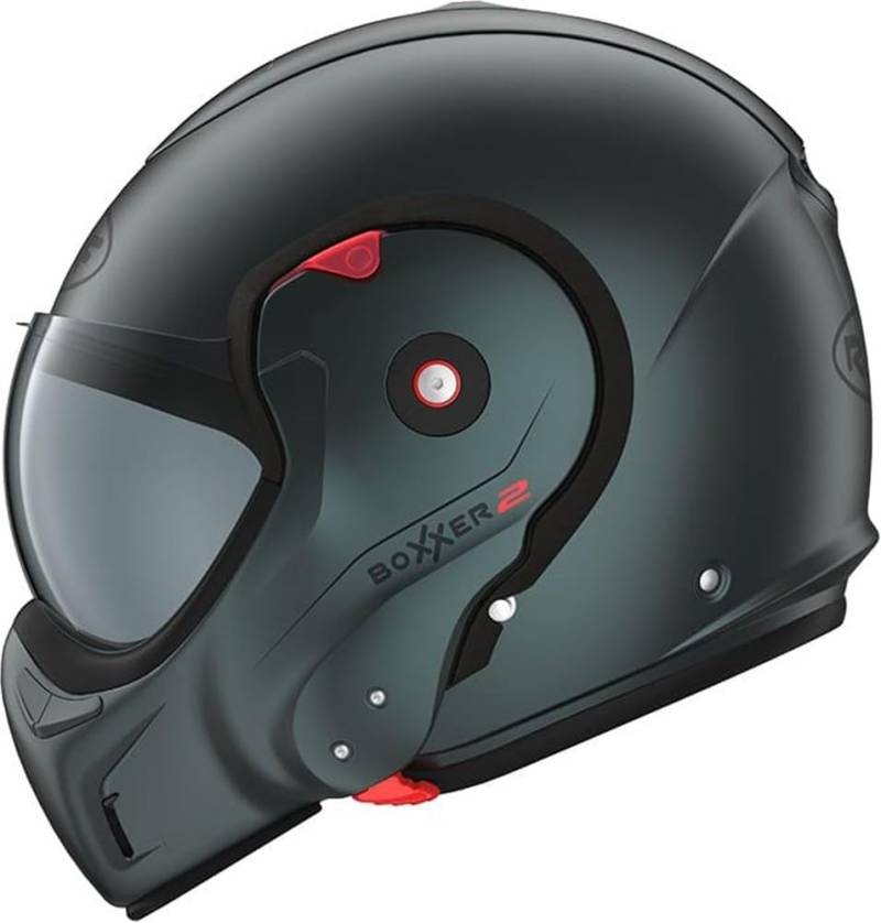 ROOF Helm Boxxer 2 matt Petrol Größe L | Helder Vizier | Klapphelme | Ratsche | Kunststoff | geeignet für Mofa, Moped, Motorrad, Roller von ROOF