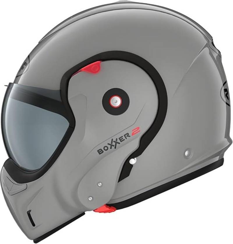 ROOF Helm Boxxer 2 rauchgrau Größe L | Helder Vizier | Klapphelme | Ratsche | Kunststoff | geeignet für Mofa, Moped, Motorrad, Roller von ROOF