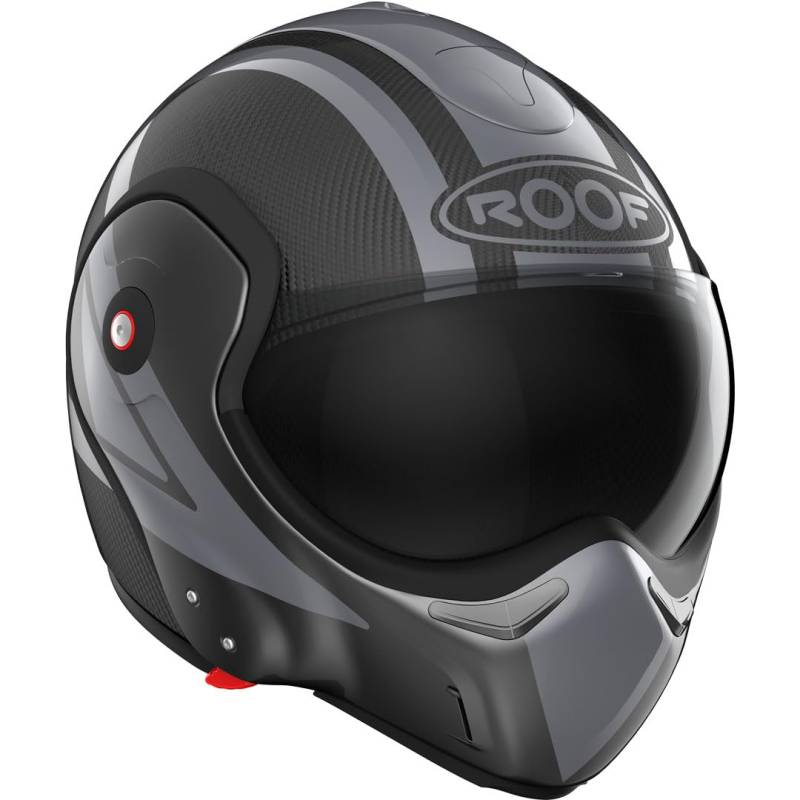 ROOF Helm Boxxer Dart Carbon Titanium Größe XS | Licht getint Vizier | Sale | Druckknopf | Carbon | geeignet für Moped, Maxi-Roller, Motorrad, Mofa, Schaltmoped, vierfach, Roller von ROOF