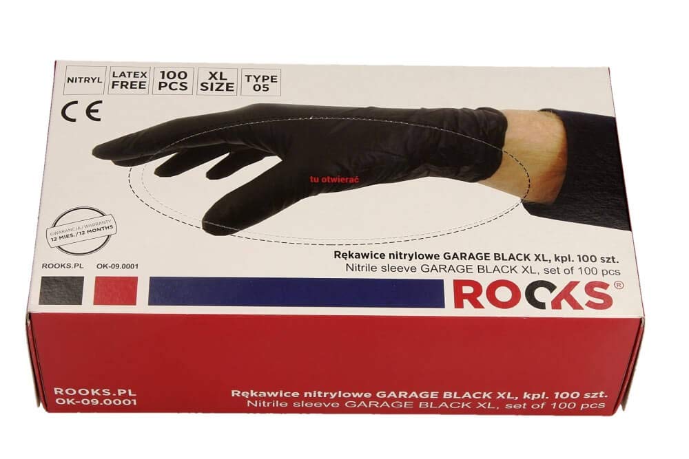 ROOKS Nitrilhandschuhe GRAGE Schwarz, XL, 100 von ROOKS