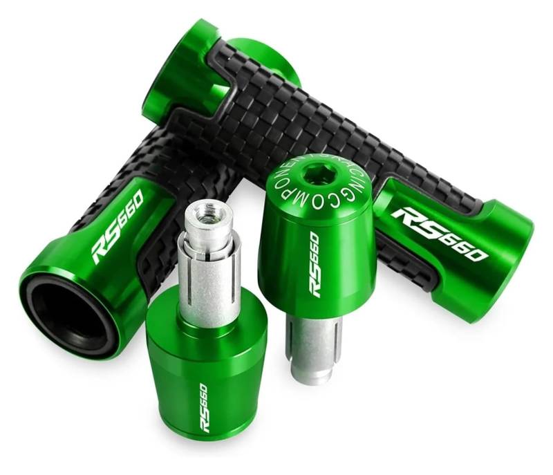 Für A&prilia RS660 RS 660 2020-2023 Moto Lenker Gewicht Enden Kappe Anti-Skid Vibration Stecker Hand Griffe Abdeckung Lenkerendstopfen(A-Green) von RORLL