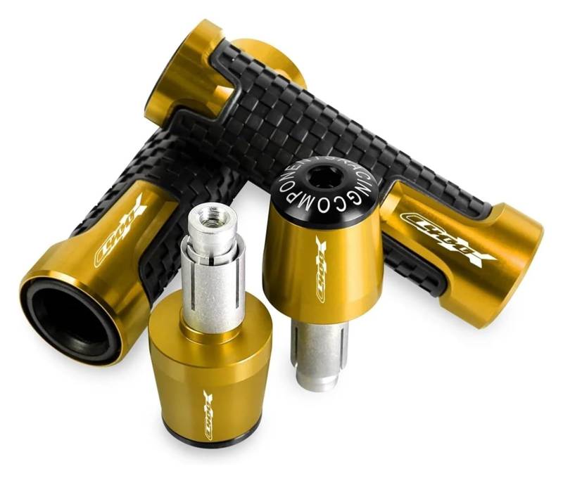 Für C400X 2019 2020 2021 2022 Motorrad CNC Lenker Gewicht Lenker Enden Kappe Anti-Rutsch Vibration Stecker Hand Griffe Abdeckung Lenkerendstopfen(B-Gold) von RORLL