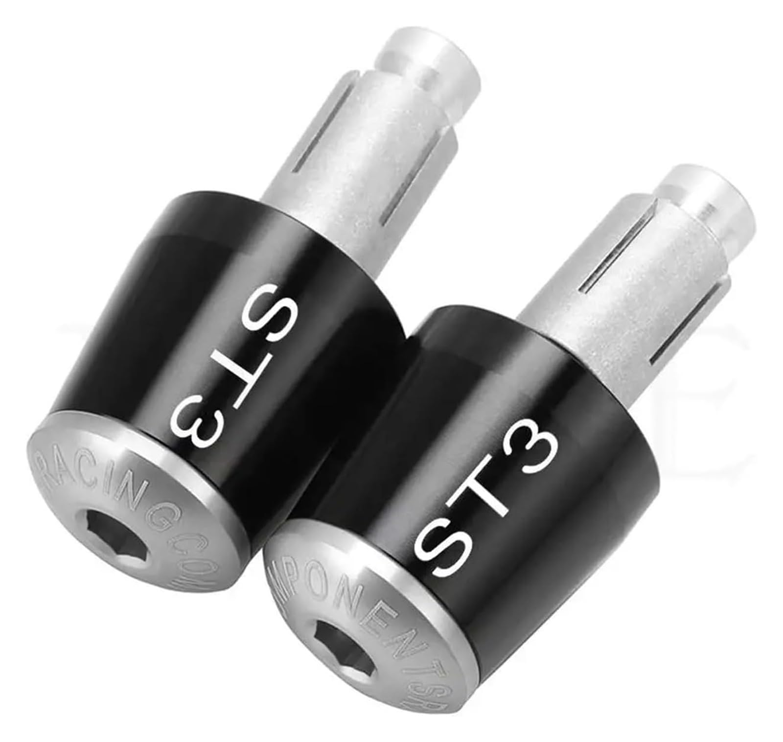 Für D&ucati ST3 ST3 S ABS 2003-2007 Motorräder Lenkergriffe Kappe GewichtsteileAnti Vibrationsstecker Enden Lenkerendstopfen(Black Sliver) von RORLL