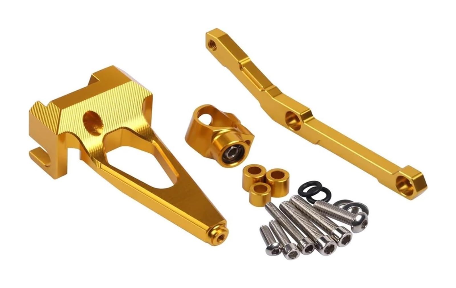 Für MT-09 MT09 FZ-09 FZ09 2013-2020 Motorrad Zubehör Stabilisator Lenkung Dämpfer Montage Halterung Montage Kit Motorrad Dämpfer Stabilisator(Gold) von RORLL