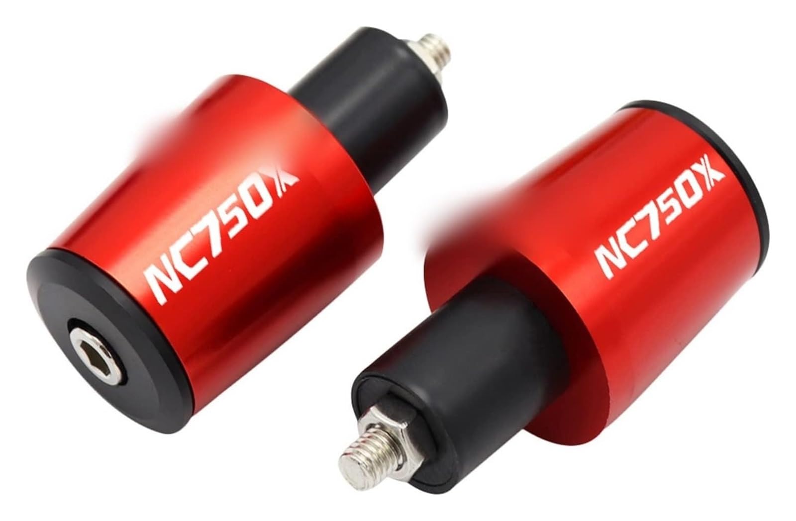 Für NC 750 X NC750 X NC 750X Motorrad 7/8''22mm CNC Aluminium Lenker Griffe Lenker Kappe End Stecker Lenkerendstopfen(rot) von RORLL