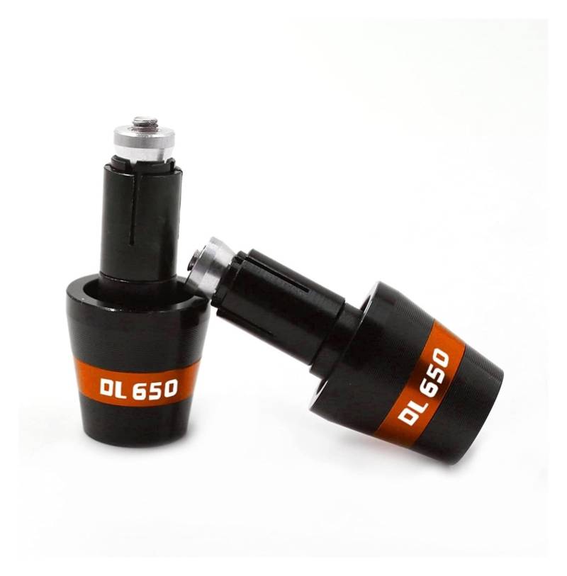 Für Suz&uki DL650 Für V&Strom DL 650 7/8''22mm Motorrad Universal Lenker Hand Grip Griff Bar Ends Gewicht Kappe Stecker Slider Lenkerendstopfen(Orange) von RORLL