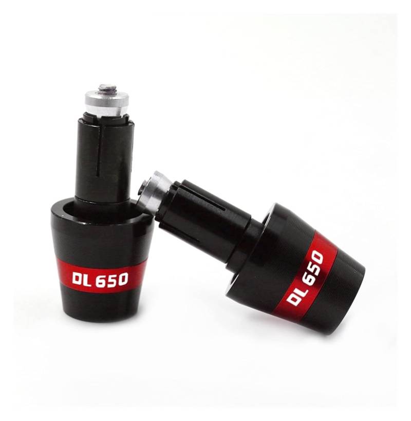 Für Suz&uki DL650 Für V&Strom DL 650 7/8''22mm Motorrad Universal Lenker Hand Grip Griff Bar Ends Gewicht Kappe Stecker Slider Lenkerendstopfen(rot) von RORLL