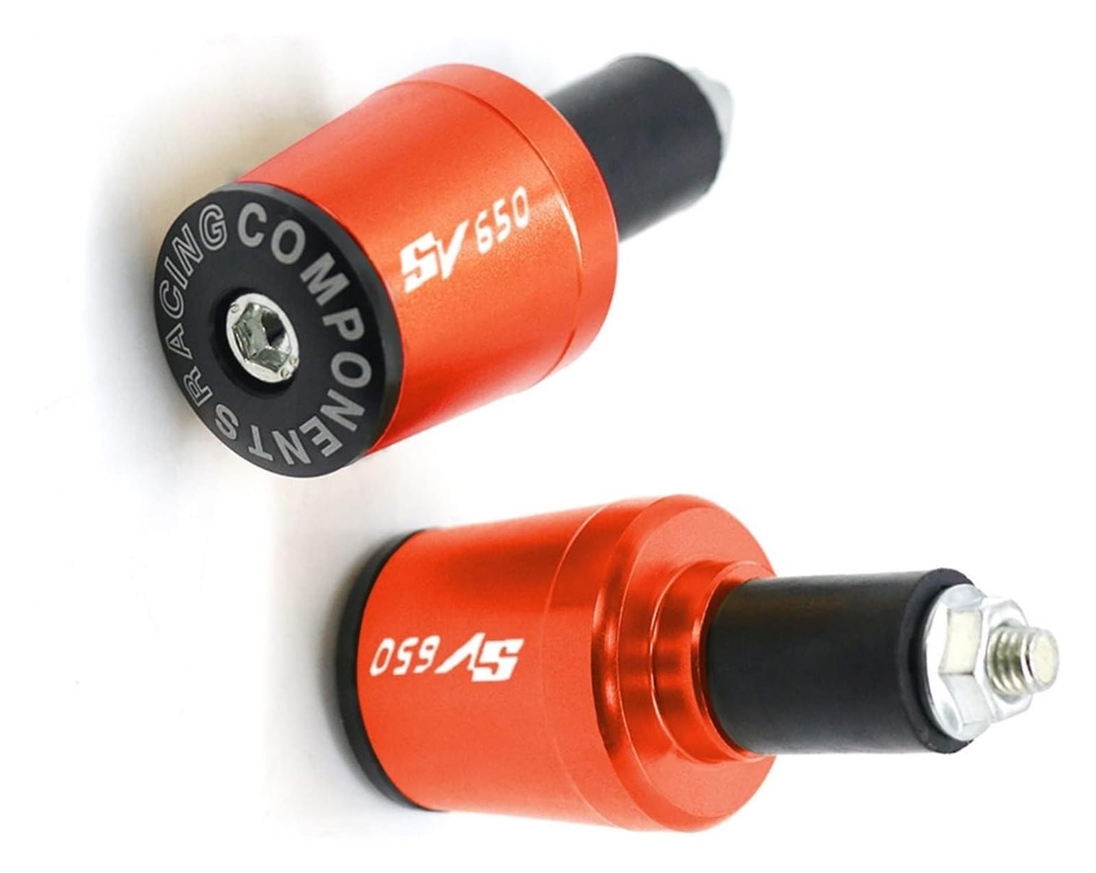 Für Suz&uki SV 650 2016 SV650/S Alle Baujahre Universelles Motorradzubehör CNC 7/8" 22MM Lenkergriffe Lenkerkappen Endstopfen Lenkerendstopfen(Orange) von RORLL