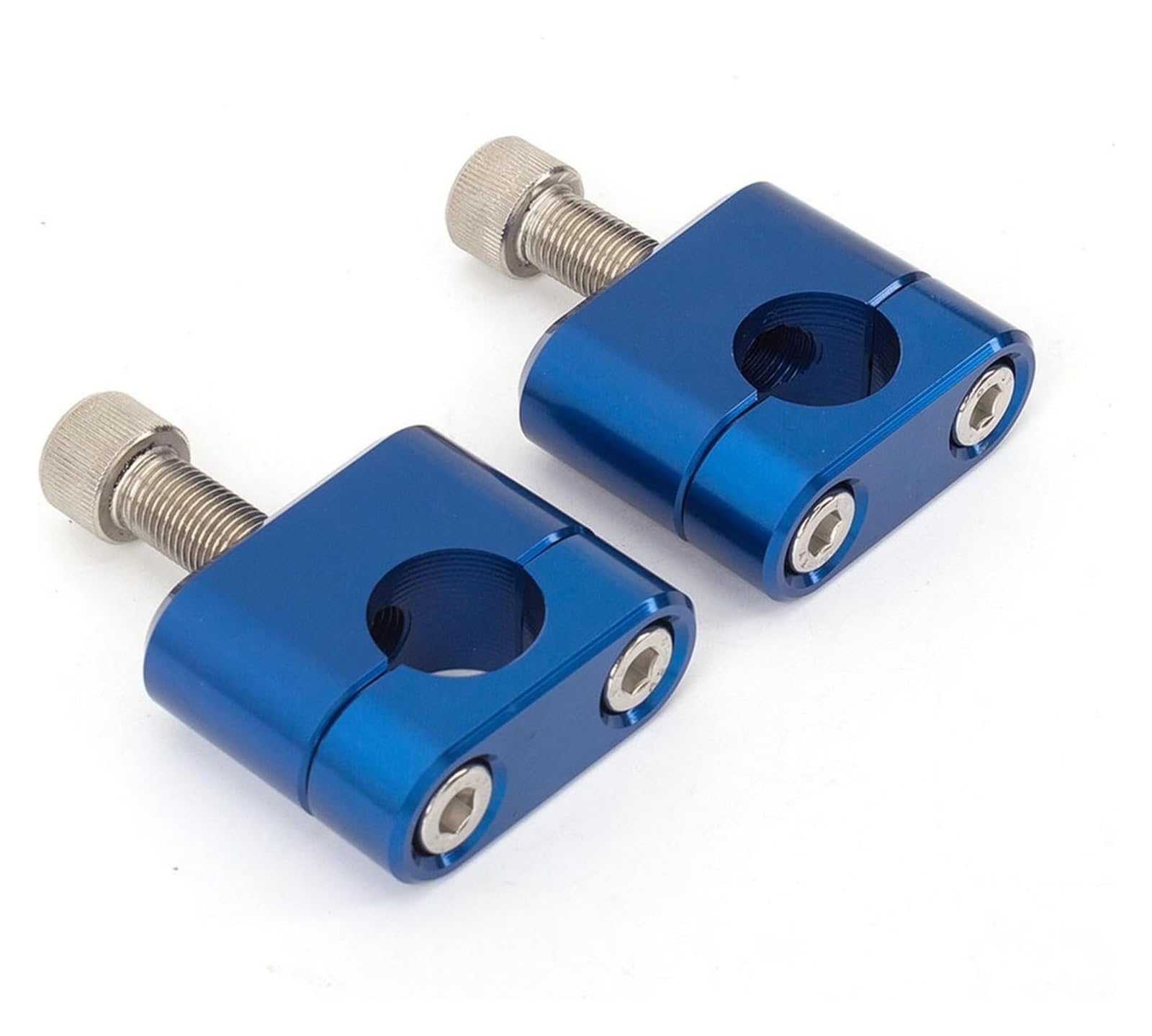 Motorrad Lenkererhöhung Für Pit Für Schmutz Für Fahrrad Für Racing CNC Motorrad Universal Lenker Griff Fat Bar Steigleitungen Clamp Adapter 22mm 28mm(22mm Blue) von RORLL