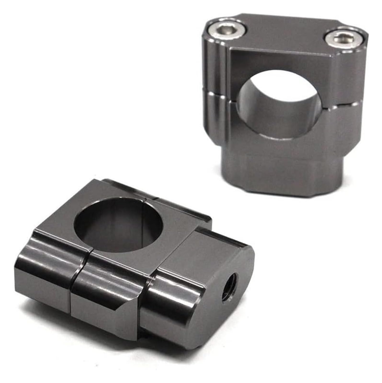 Motorrad Lenkererhöhung Für Pit Für Schmutz Für Fahrrad Für Racing CNC Motorrad Universal Lenker Griff Fat Bar Steigleitungen Clamp Adapter 22mm 28mm(28mm Grey) von RORLL