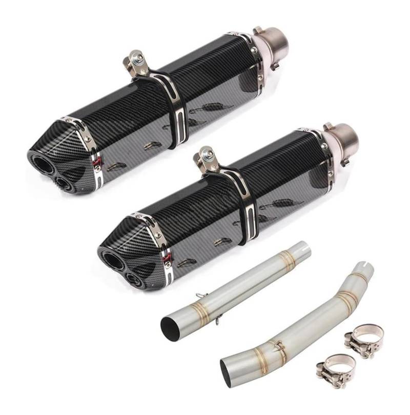 Motorrad Mittleres Auspuffrohr Für Suz&uki Für Haya&busa GSX1300R GSXR1300 2008-2017 Motorradabgase Mid Link Pipe Escape Escape Muffler Anschließen Motorrad Auspuff Mittelrohr(Carbon Fiber Look) von RORLL