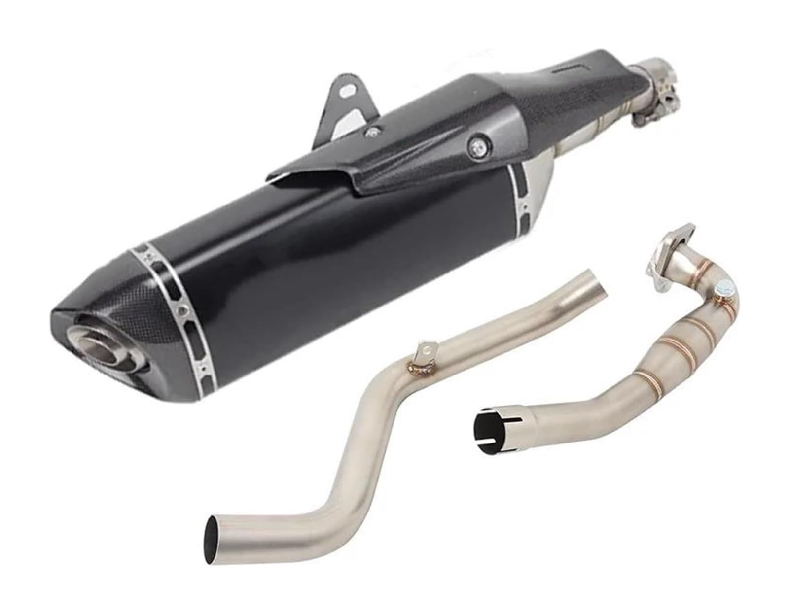 Motorrad Mittleres Auspuffrohr Für X-ADV 750 X Adv750 2017-2023 Motorrad-Motorrad-Abgas-Muffler Entkommen Modifizierter Röhrchen-Header Vorne Mit 51 Mm Motorrad Auspuff Mittelrohr(Schwarz) von RORLL