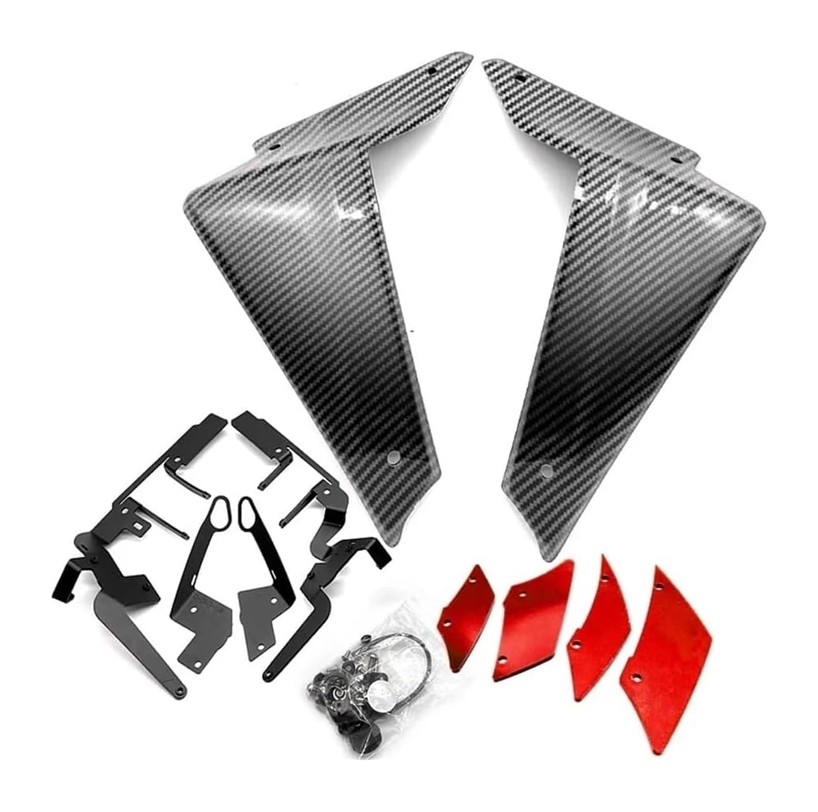 Motorrad-Seitenluftkanal Für Yam&aha MT-09 SP MT-09 2021–2024 Motorradzubehör Sport Downforce Naked Side Spoilers Aerodynamischer Flügelabweiser(Carbon Look-Red) von RORLL