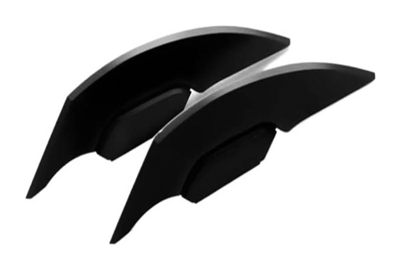 RORLL Motorrad-Seitenluftkanal 1 Paar Universal Motorrad Winglet Aerodynamischer Spoiler Dynamischer Flügel Dekoration Aufkleber Für Motorrad Roller(Schwarz) von RORLL