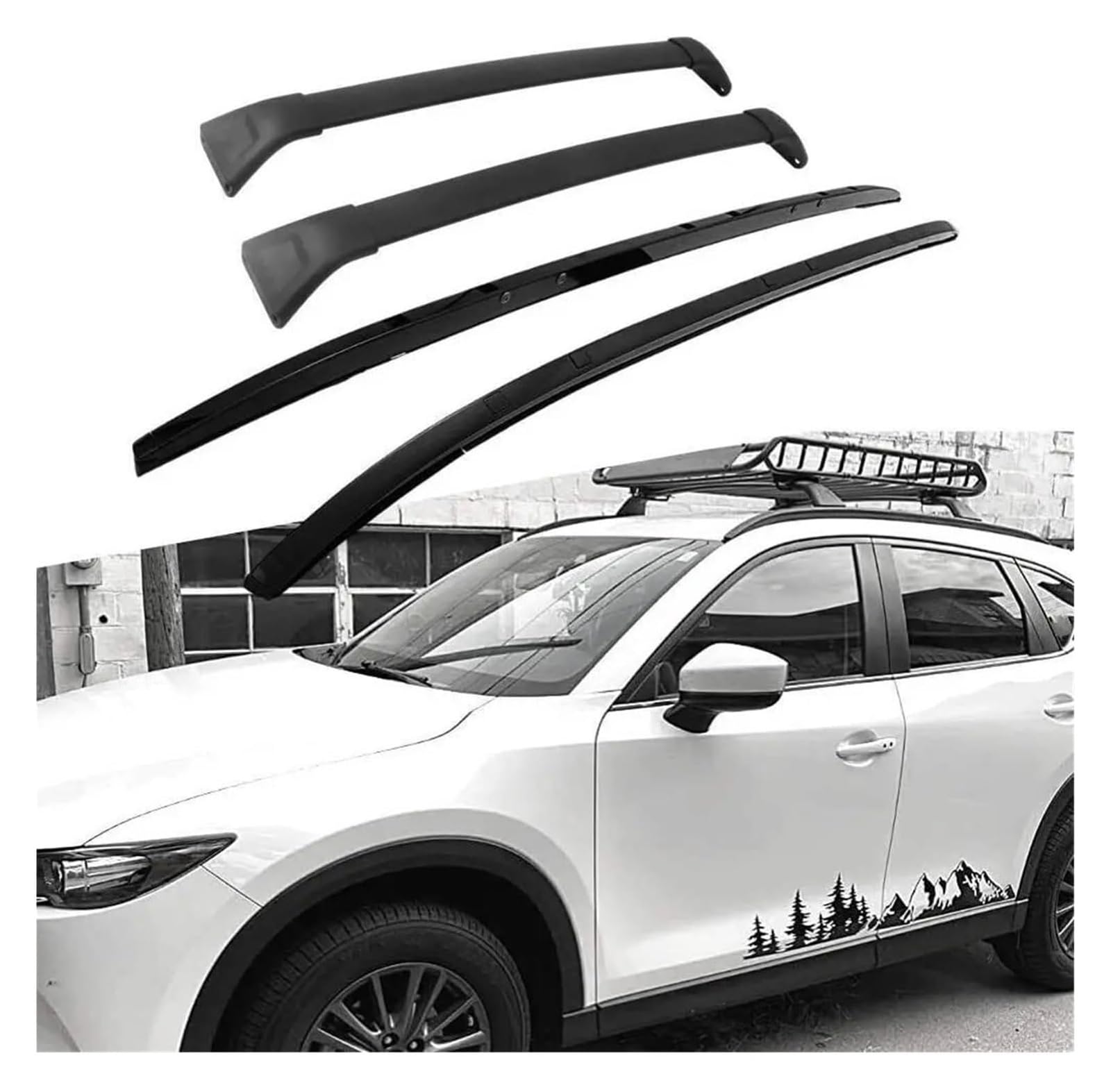 Dachgepäckträger Für Mazda CX-5 CX5 2017-2021 Dachseitenschienengestelle Querstangen 4-teilige Dachschienen von ROROL