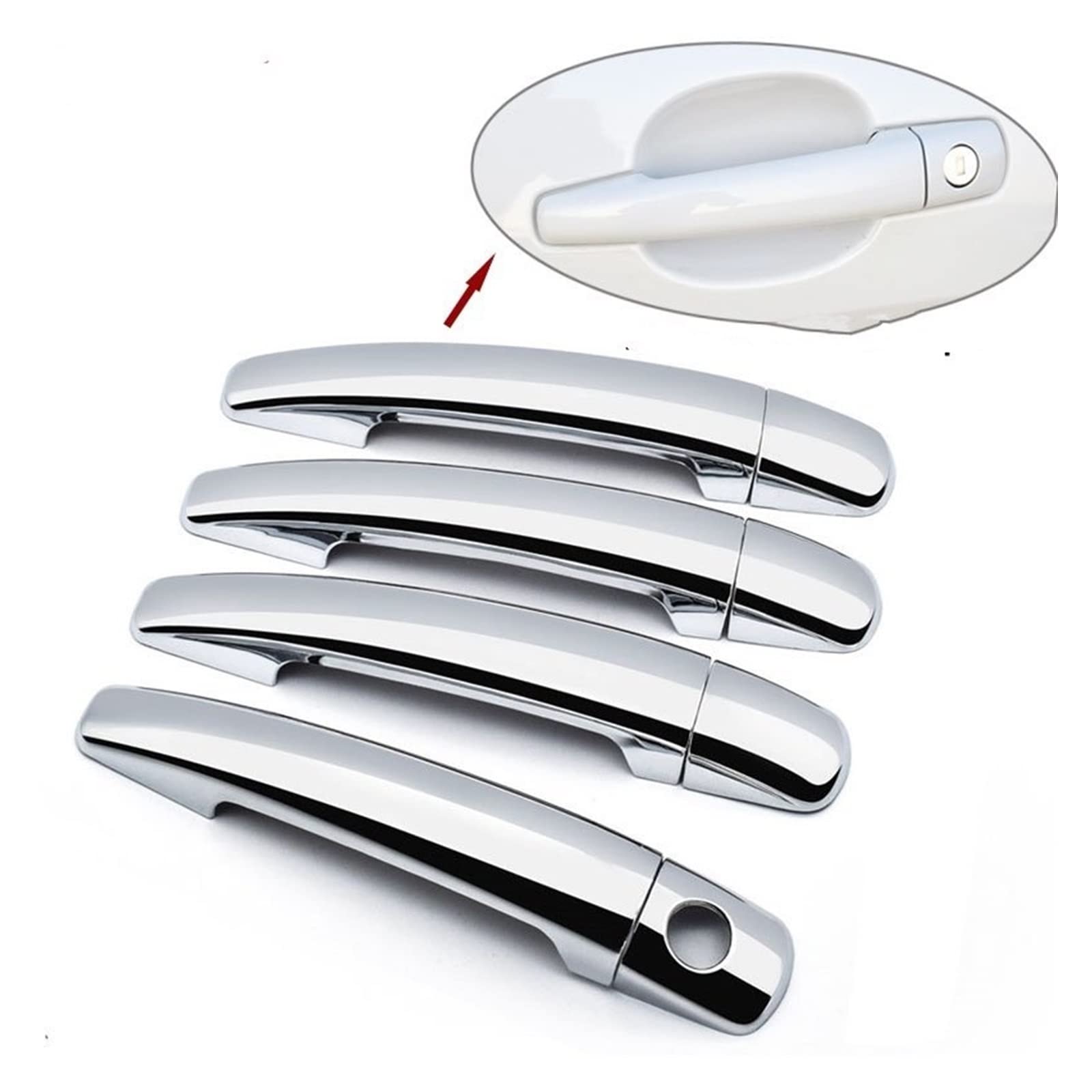 Für P&eugeot 206 207 208 308 406 407 2006 3008 Zubehör Car Styling Chrome Trim Türgriffabdeckungen Aufkleber Fall Türgriffabdeckung von ROROL