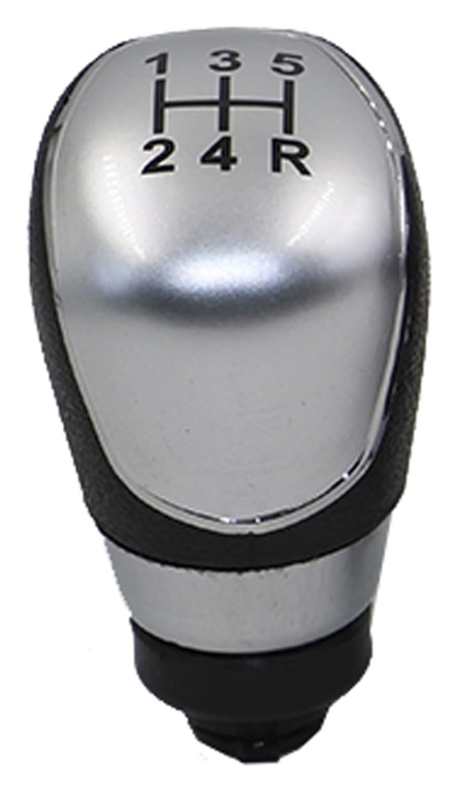 Schaltknauf Knauf Für Fiesta 2008-2014 Manuelle Schaltknauf Leder Gamasche Boot Abdeckung Hebel Shifter Griff(5 Speed Knob Silver) von ROROL