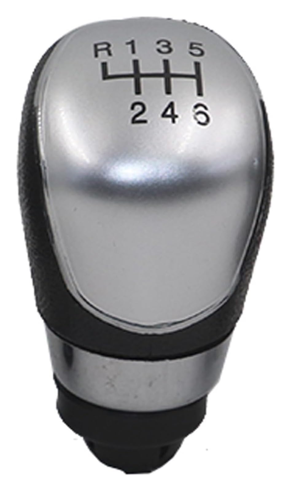 Schaltknauf Knauf Für Fiesta 2008-2014 Manuelle Schaltknauf Leder Gamasche Boot Abdeckung Hebel Shifter Griff(6 Speed Knob Silver) von ROROL