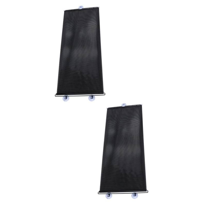 RORPOIR 2 Sätze Sonnenschutz Auto Fenster Schatten Rollos für Fenster Auto-Schutzschirm Autofensterscheibe Autofenstervorhänge Autovorhänge für die Windschutzscheibe PVC Black von RORPOIR