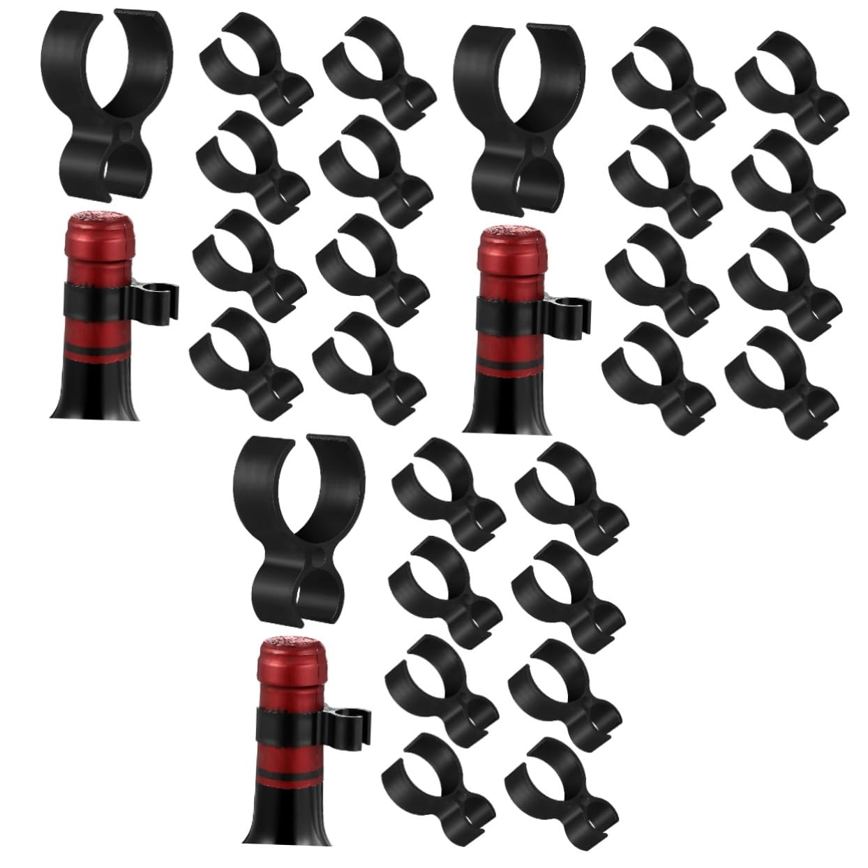 RORPOIR 27 STK Halloween-Küche Einzelflaschenhalter Weinflaschen-Service-Clip Schwarze Leuchter Kerzenhalter-Clips Bierflaschen Bier Flasche Partyzubehör Flasche Plastik Black von RORPOIR