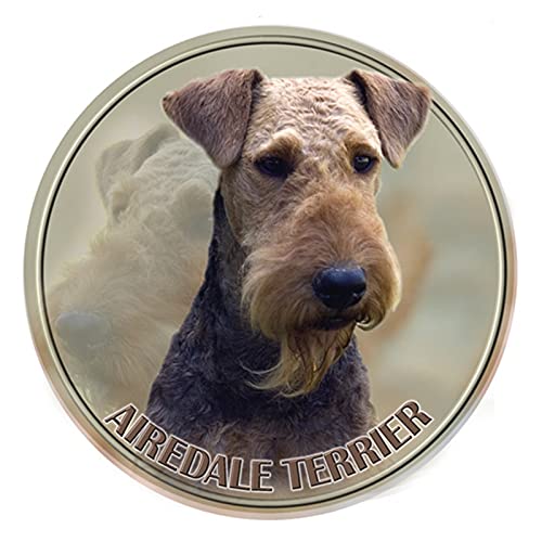 ROSSOM S30302# Selbstklebender PVC-Aufkleber Airedale Terrier Hund Autoaufkleber, wasserfest, Auto-Dekorationen für Stoßstange, Heckscheibe, Laptop von ROSSOM