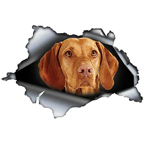 ROSSOM S50411# Verschiedene Größen/Farben Persönlichkeit PVC Aufkleber 3D Vizsla Hund Wasserdichter Autoaufkleber auf Motorrad Laptop Dekorativ von ROSSOM