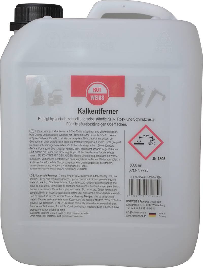 ROTWEISS 7725 Kalkentferner 5 L von ROT WEISS