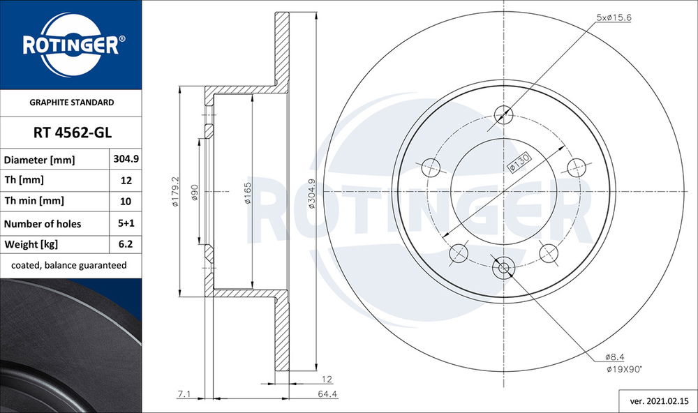 Bremsscheibe Hinterachse ROTINGER RT 4562-GL von ROTINGER