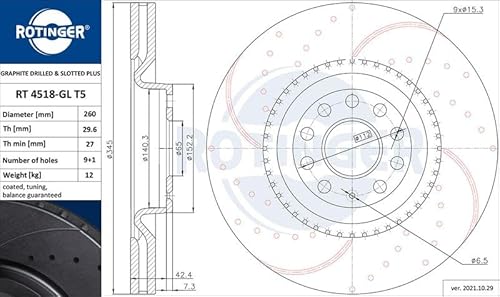 Set 2x für Kompatibel mit Audi Skoda VW Seat 2003-2017 von Autoteile Gocht von ROTINGER