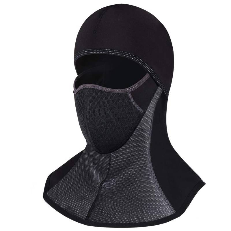 ROTTO Sturmhaube Skimaske Balaclava Sturmmaske für Motorrad Winter Motorradmaske Fleece Wasserdicht Winddicht Thermal Universalgröße (Schwarz-A(mit Reißverschluss)) von ROTTO