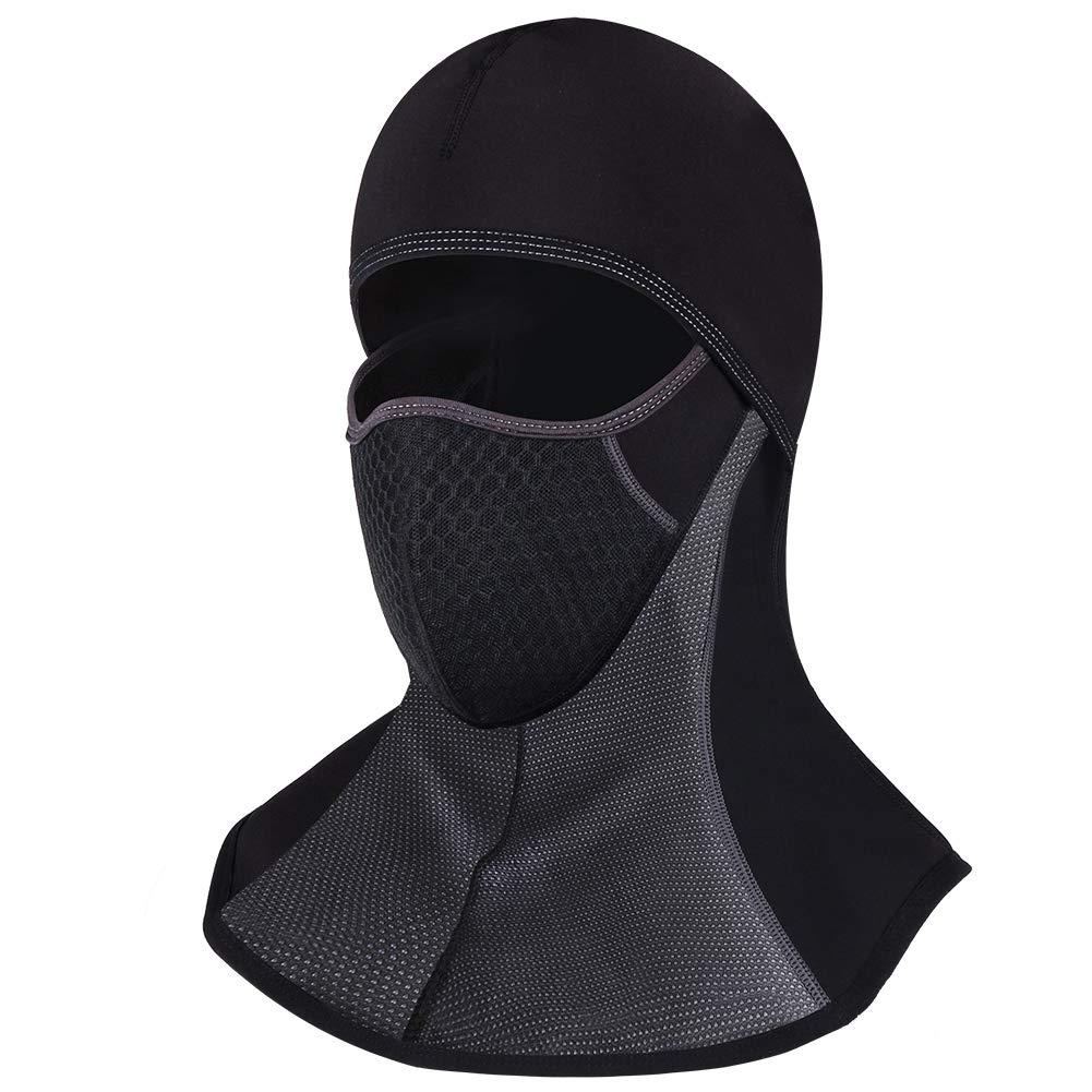 ROTTO Sturmhaube Skimaske Balaclava Sturmmaske für Motorrad Winter Motorradmaske Fleece Wasserdicht Winddicht Thermal Universalgröße (Schwarz-B(kein Reißverschluss)) von ROTTO