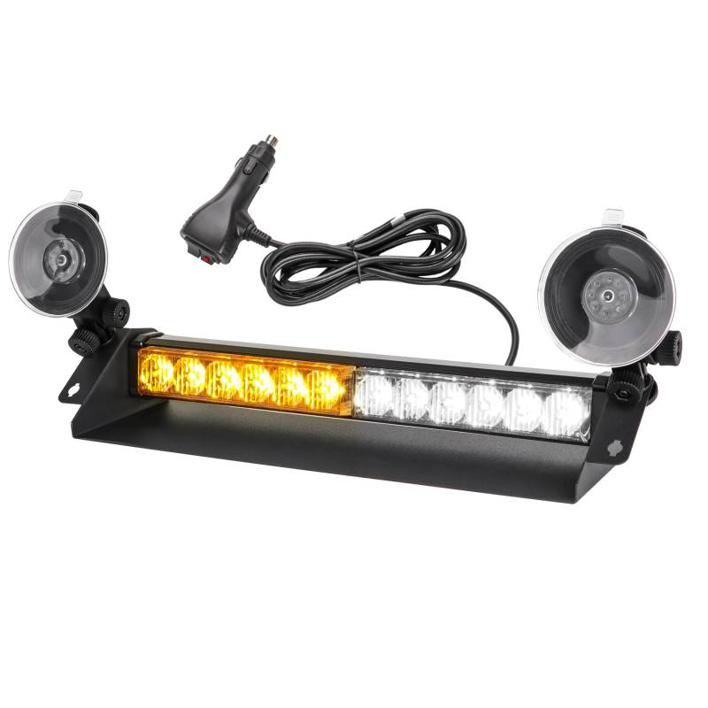 ROUTEKING Warnleuchte 12LED Frontblitzer - 12V/24V Led Blitzer 9 Blinkende Stroboskop-Modi Blitzleuchte, IP66 Waterproof Rundumleuchte Auto Lampe für Truck Traktor spezielle gefahren (Gelb/Weiß) von ROUTEKING