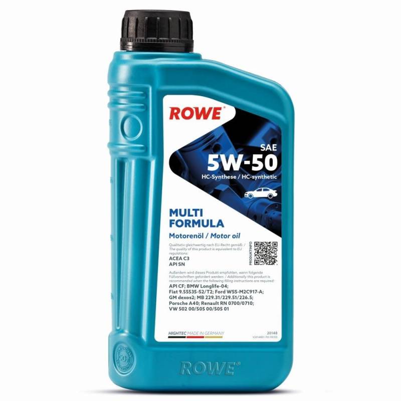 ROWE Motoröl 5W-50 Multi Formula Motorenöl Motor Oil Schmieröl Api Sn C3 1L von ROWE