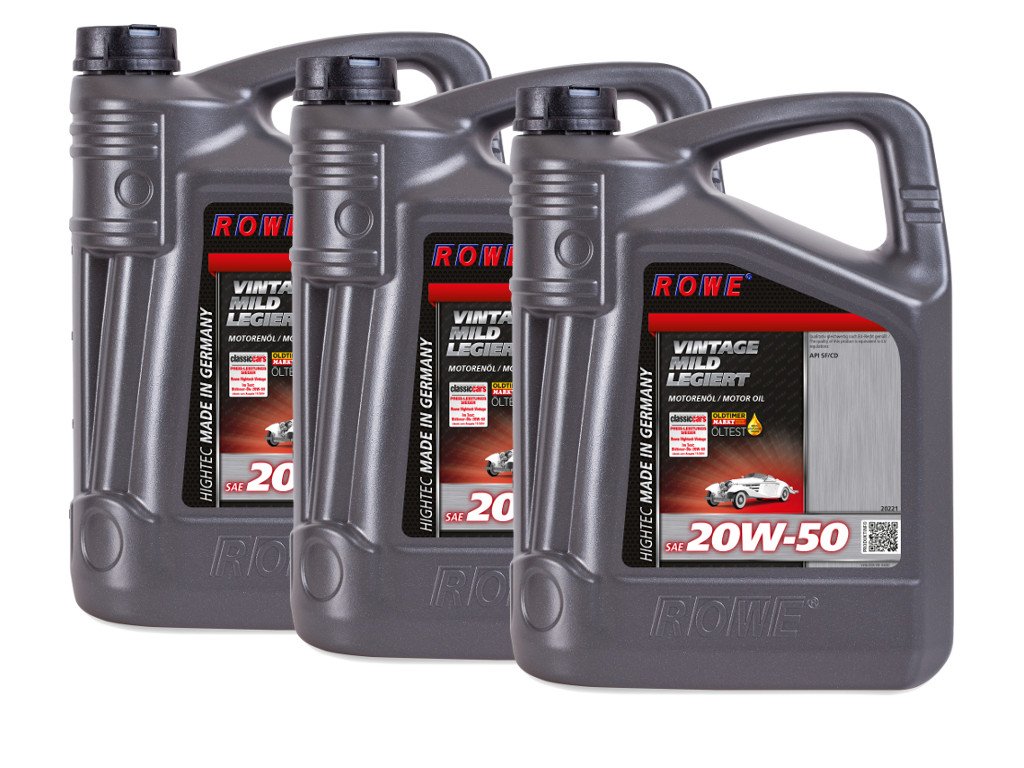 15 Liter ROWE Motoröl Öl VINTAGE Mild Legiert SAE 20W50 Oldtimer Mehrbereichs-Öl von ROWE