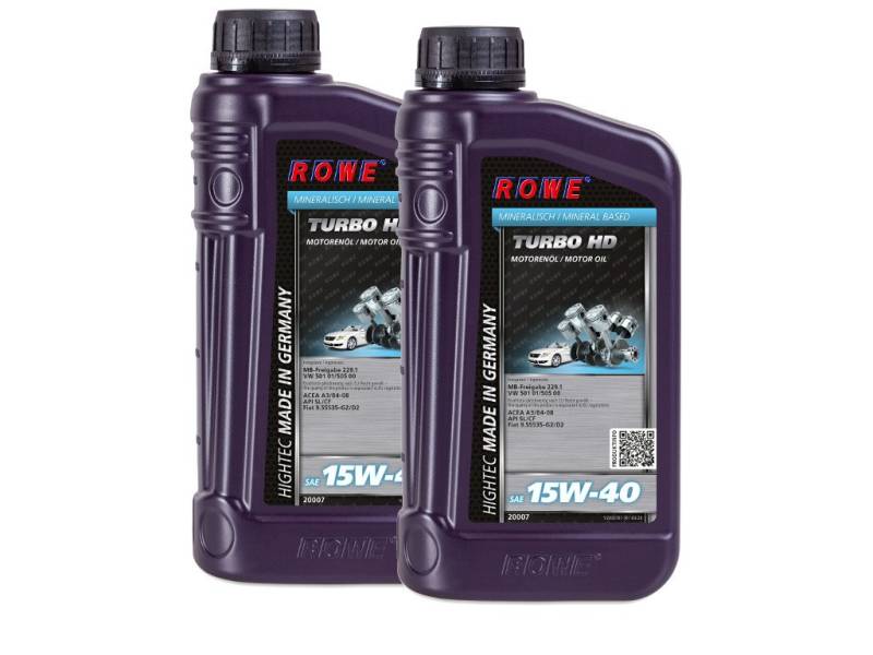 2 (2x1) Liter ROWE HIGHTEC TURBO HD SAE 15W-40 von ROWE