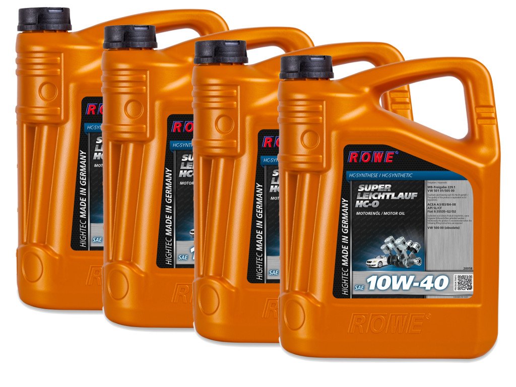 20 (4x5) Liter ROWE HIGHTEC SUPER LEICHTLAUF HC-O SAE 10W-40 von ROWE