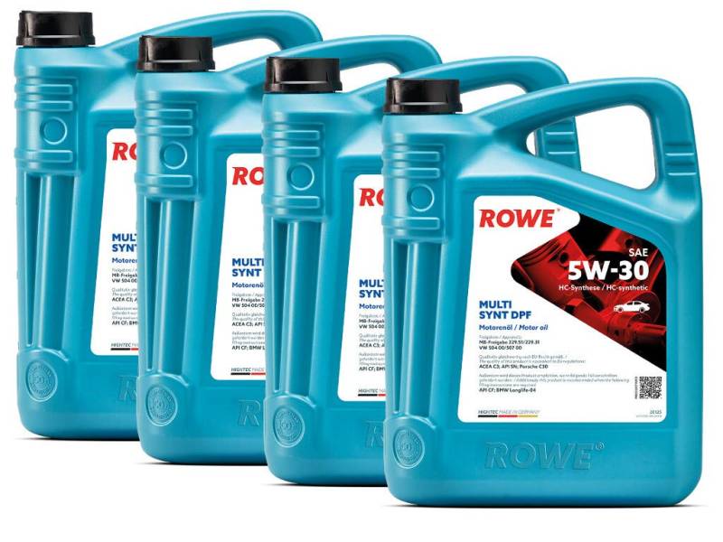 20 Liter (4x5L) ROWE HIGHTEC MULTI SYNT DPF SAE 5W-30 Motoröl Made in Germany von ROWE