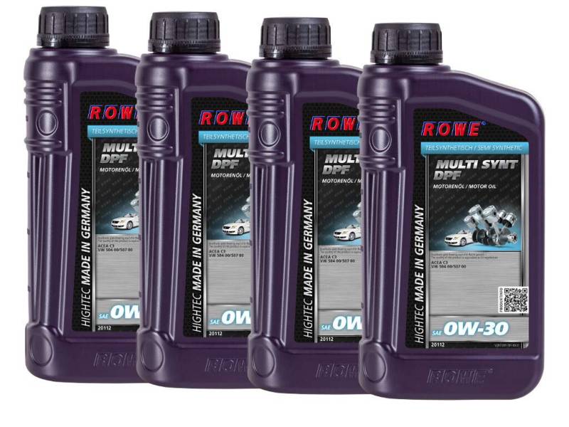 4 (4x1L) Liter ROWE HIGHTEC MULTI SYNT DPF SAE 0W-30 Motoröl für VW, Porsche von ROWE