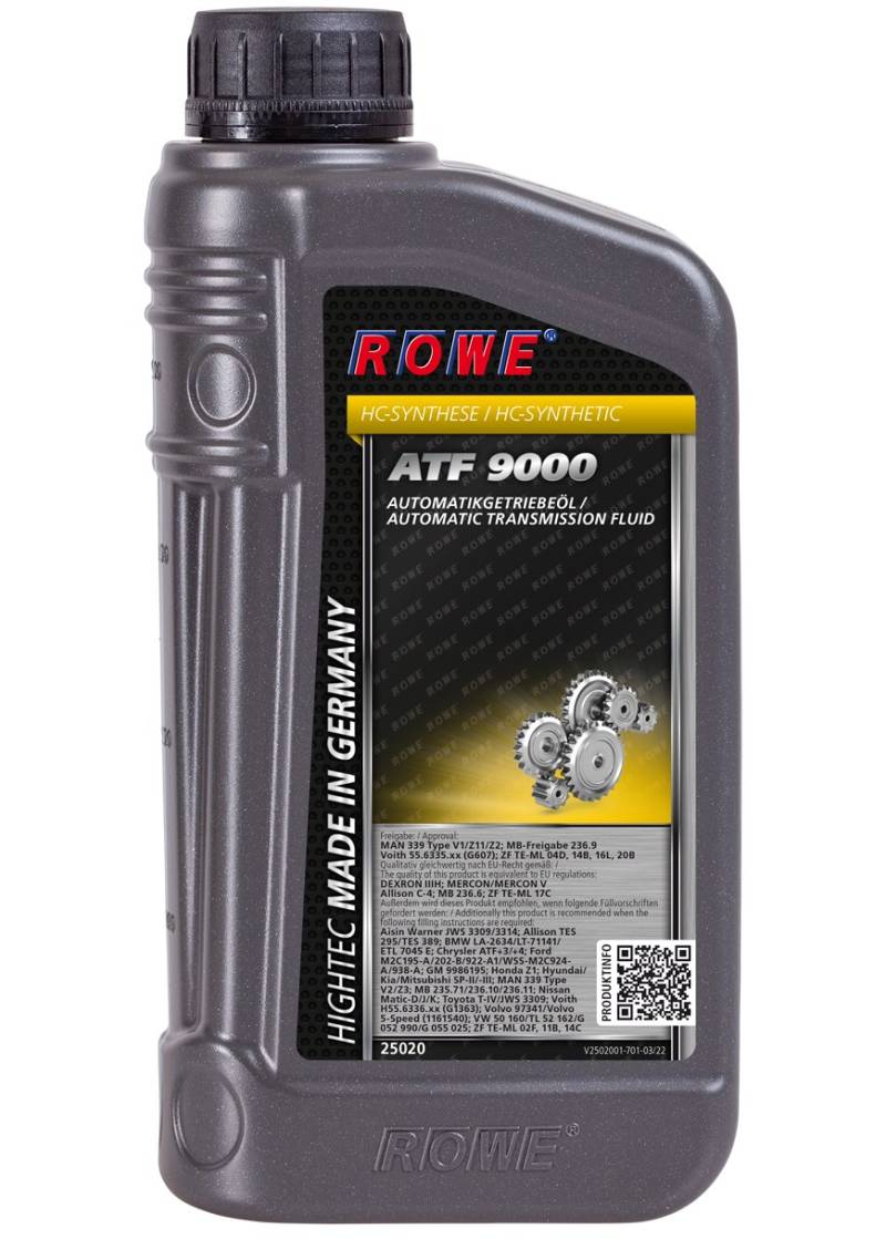 ROWE Hightec ATF 9000-1 Liter PKW Getriebeöl Teil-synthetisch (HC-Synthese) | Made in Germany von ROWE