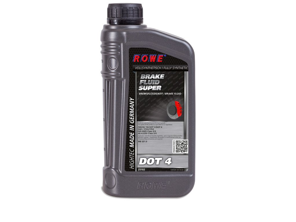 ROWE Hightec Brake Fluid Super Dot 4-1 Liter PKW Bremsflüssigkeit vollsynthetisch | Made in Germany von ROWE