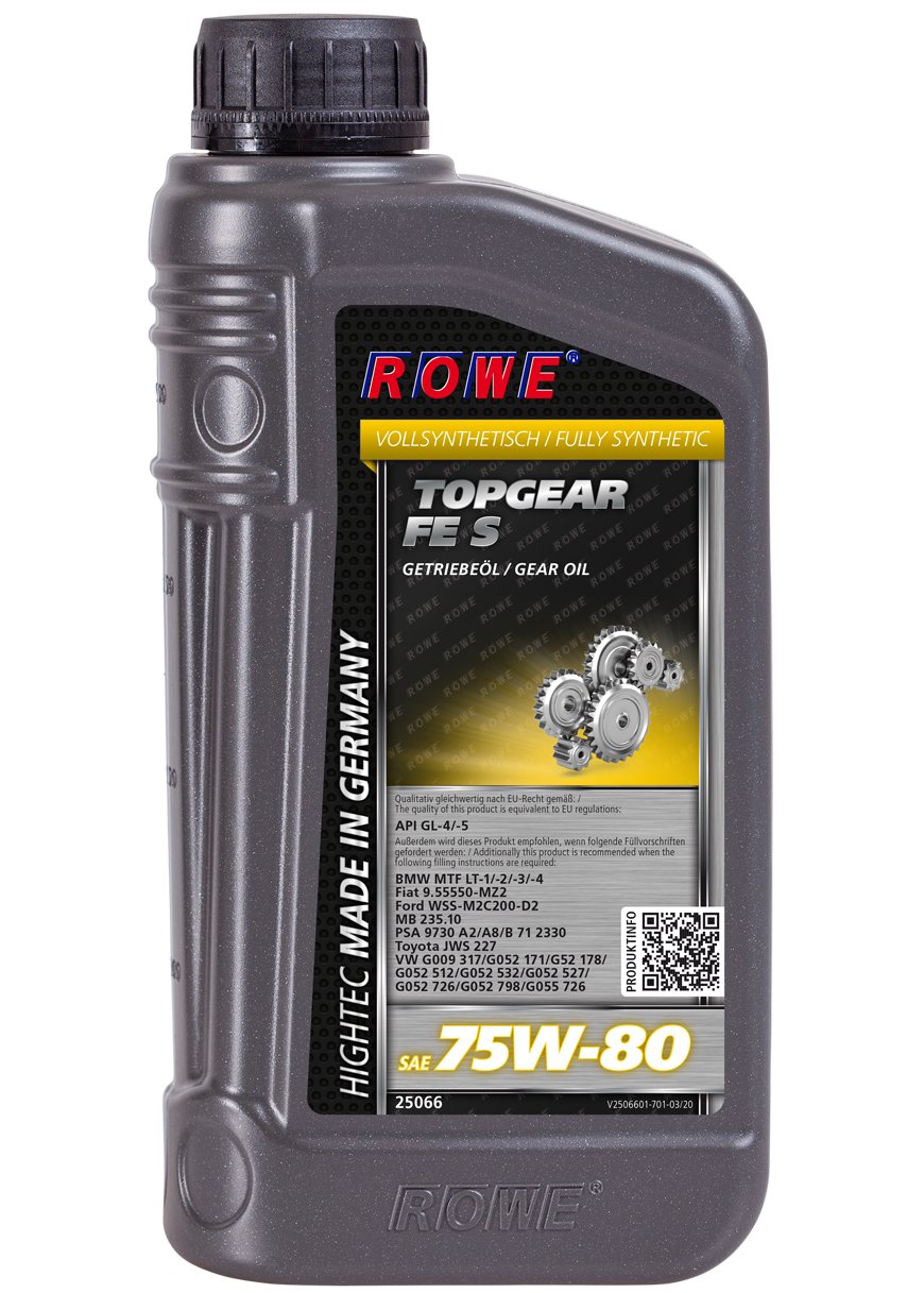 ROWE Hightec Topgear FE SAE 75W-80 S - 1 Liter PKW Getriebeöl voll-synthetisch| Made in Germany von ROWE