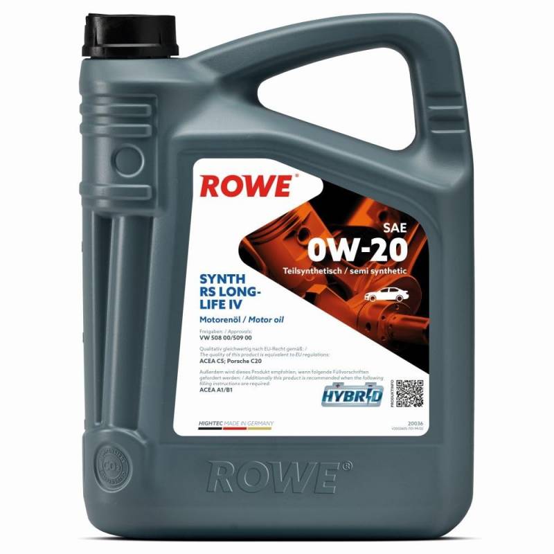 ROWE Motoröl 0W-20 5 L für VW Golf VII Schrägheck (5G1, BQ1, BE1, BE2) von ROWE