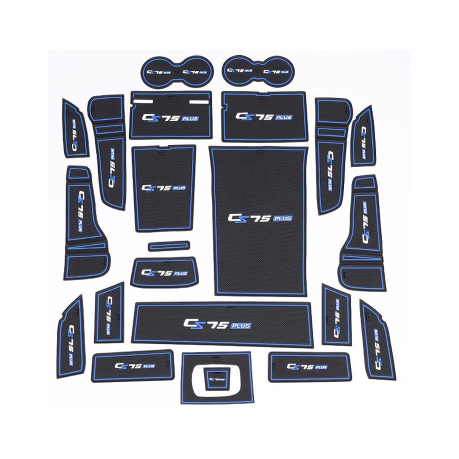 ROXENT for, for Changan, for CS75Plus 2022-2023 Autotür Mittelkonsole Wasserbecher Aufbewahrungsbox Torrillenmatte rutschfeste Matten Innenzubehör Antirutschmatten für das Armaturenbrett(Blue 1) von ROXENT