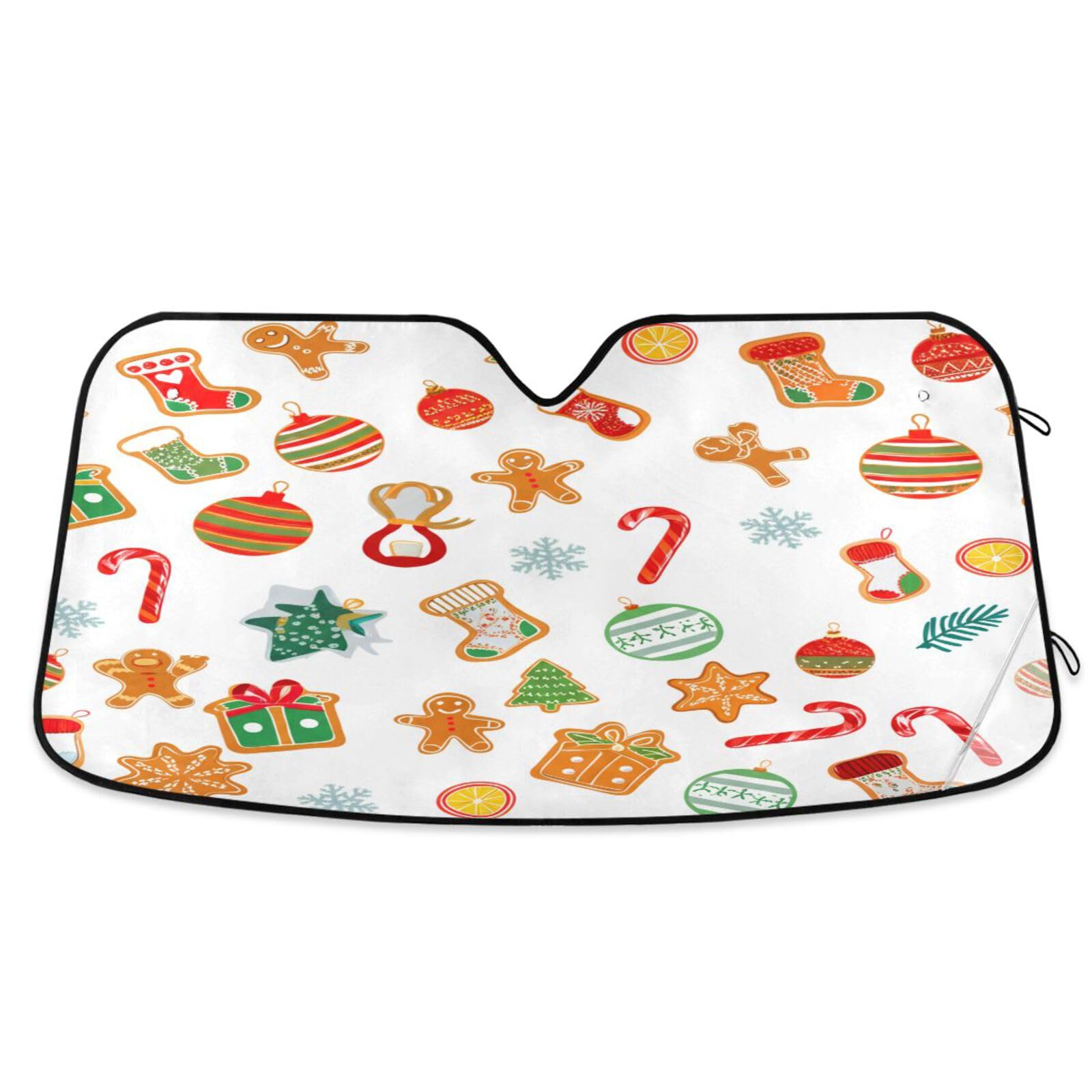 Auto-Windschutzscheiben-Schatten, niedliche Weihnachts-Lebkuchenkekse, faltbare Frontscheibenabdeckung, Auto-Windschutzscheiben-Schutz vor Hitze – 140 x 70 cm Auto-Windschutzscheiben-Schatten, niedliche Weihnachts-Lebkuchenkekse, faltbare Frontscheibenabdeckung, Auto-Windschutzscheiben-Schutz vor Hitze – 140 x 70 cm von RPLIFE