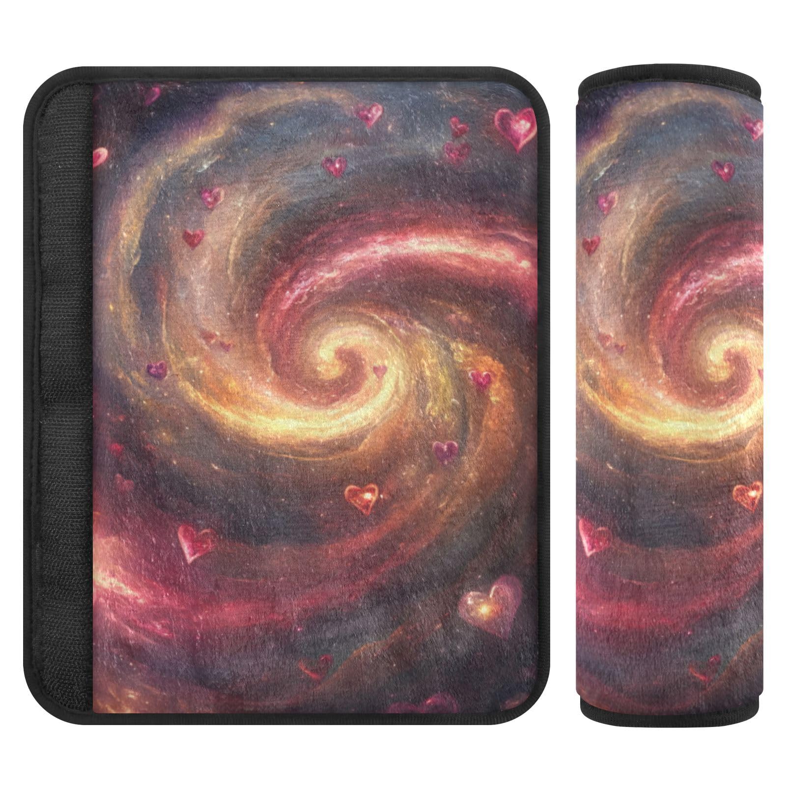 RPLIFE Swirling Galaxy Hearts Auto Gurtbezug Weich Sicherheitsgurtkissen Sicherheitsgurtbezug Pad Waschbar Schulter Sicherheitsgurtschutz von RPLIFE