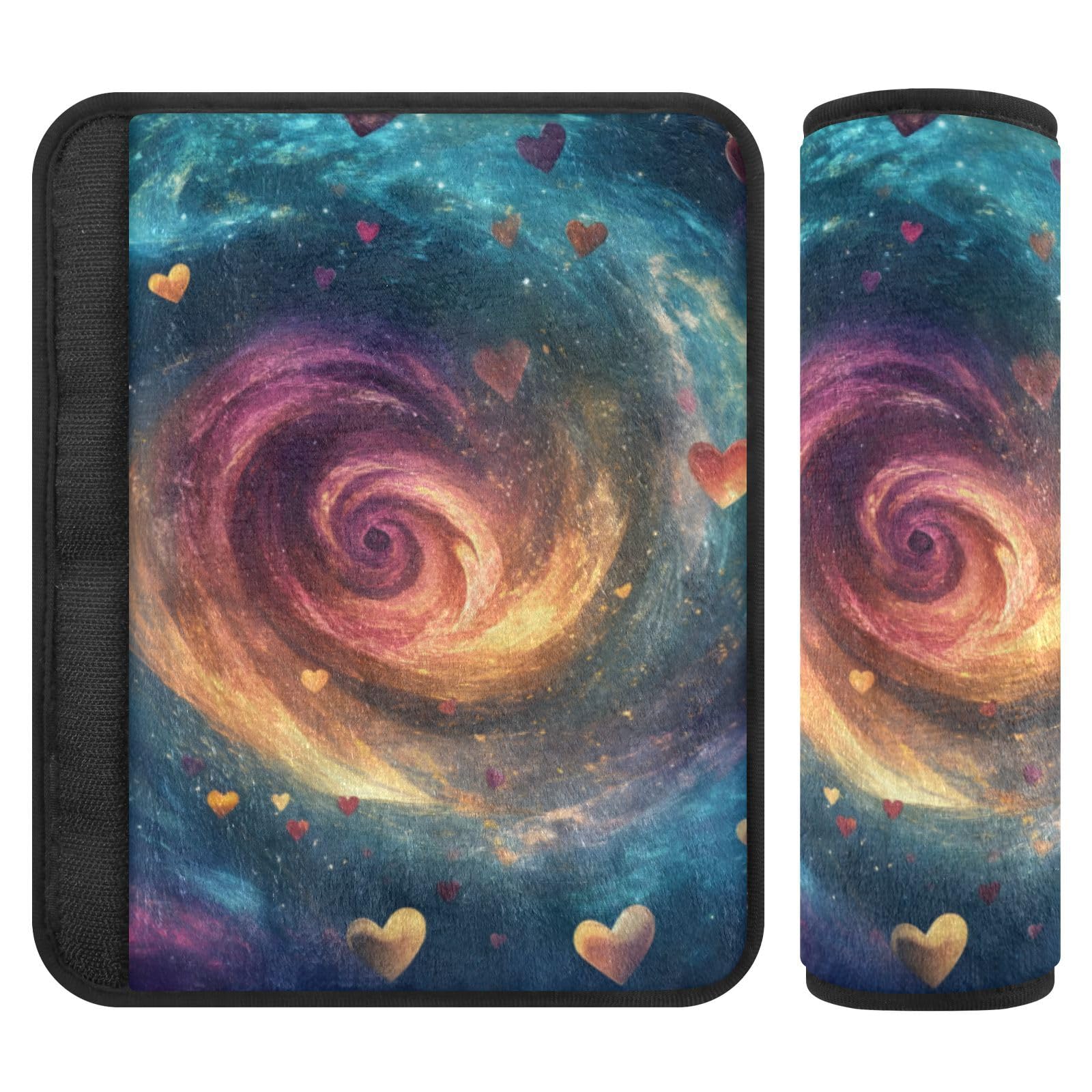 RPLIFE Swirling Galaxy Hearts Schulter Sicherheitsgurtpolster Weich Auto Sicherheitsgurtbezug Waschbar Sicherheitsgurt Gepolsterter Bezug von RPLIFE