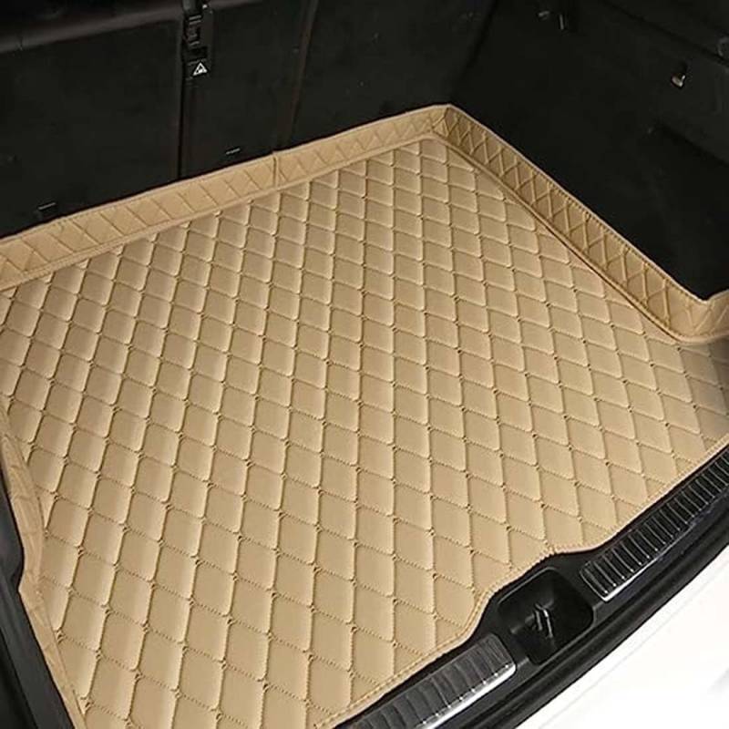 Kofferraummatte für Porsche Cayenne Ⅱ 958 2011–2017, staubdichte, Kratzfeste Ledermatte, Frachtteppiche, Gepäckraummatten,E Beige von RPSSAT