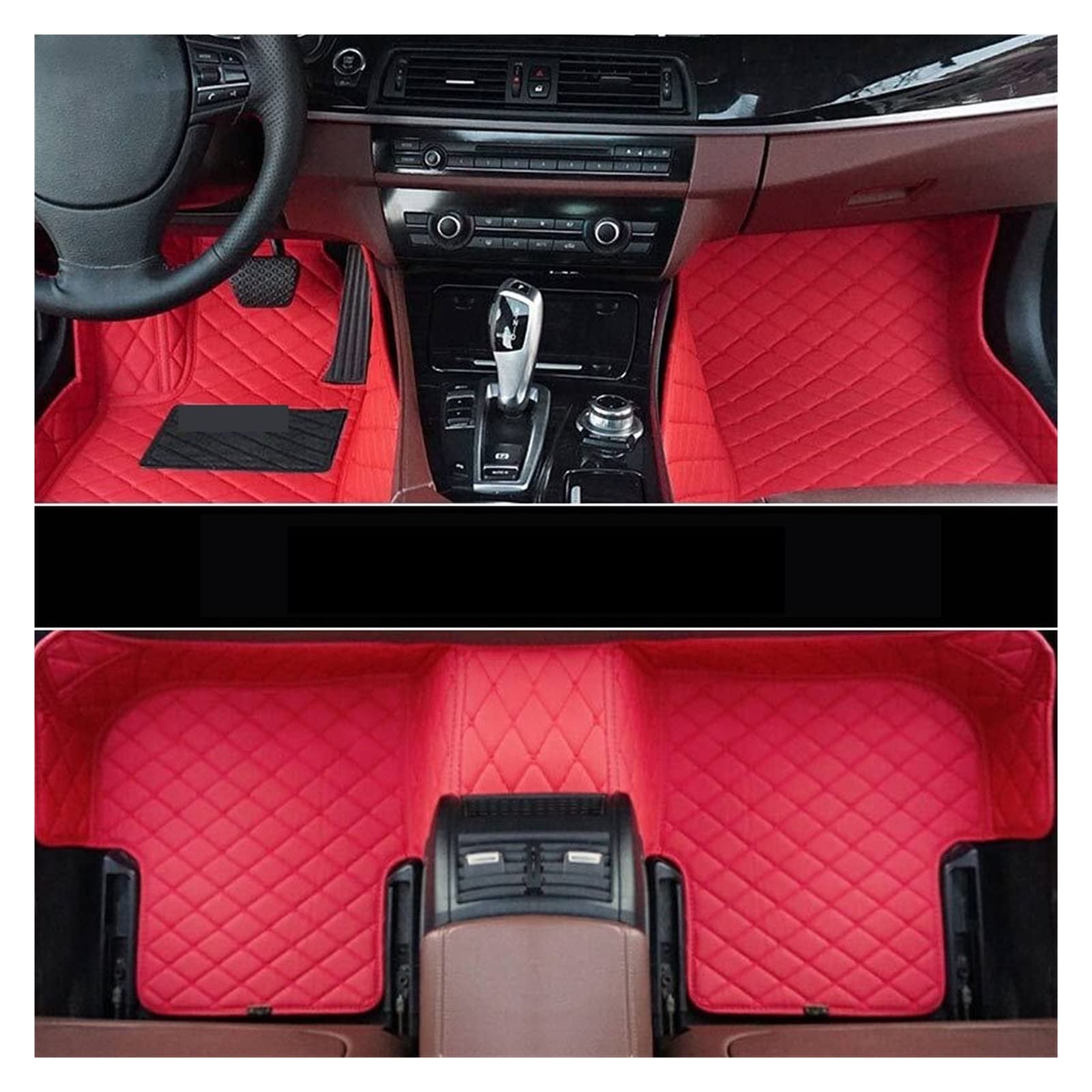 3D Auto Bodenmatte Kompatibel Mit Accord 2007-2019 VIII IX X Auto Interieur Zubehör Leder Bodenmatte (Red-rot) von RQIVOTLEN